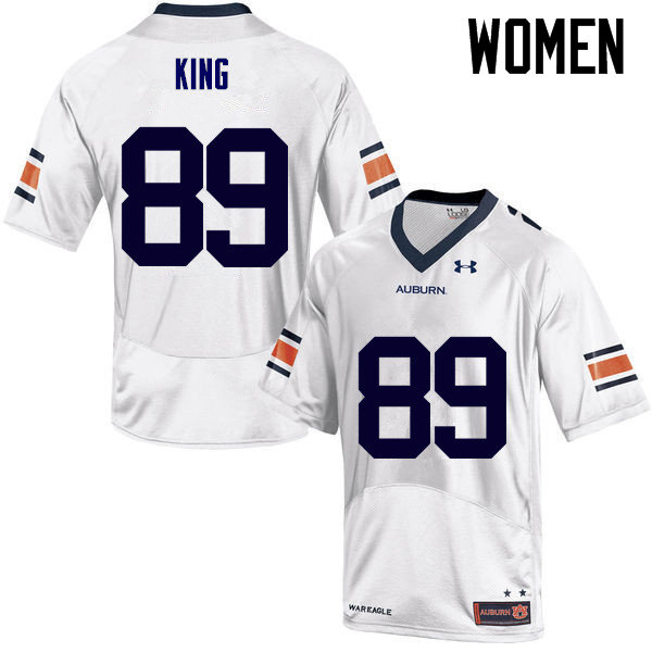 Women Auburn Tigers #89 Griffin King College Football Jerseys Sale-White - Click Image to Close